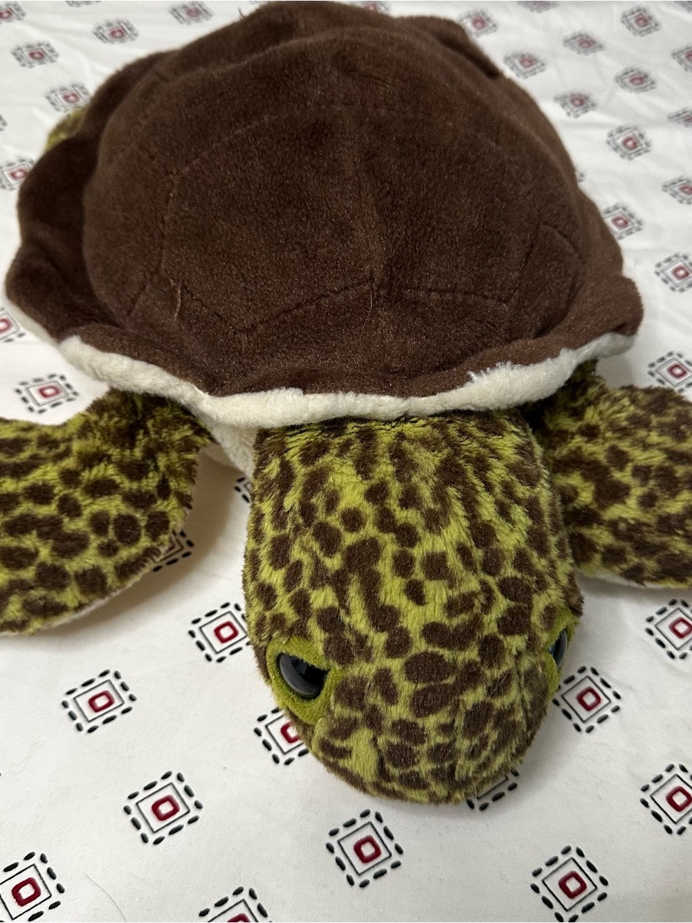 Plush Turtle Reptile Toy - Green/Brown Soft Shell for Pets